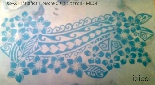 ibicci Pasifika Flowers Cake stencil in MESH